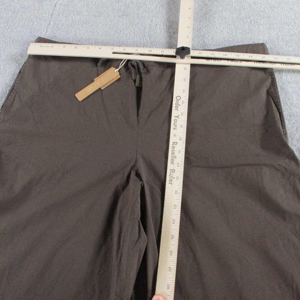 SKIMS Cotton Poplin Pants Womens Medium Brown Washed Dark Sepia Wide Leg NWT NEW - Picture 6 of 13